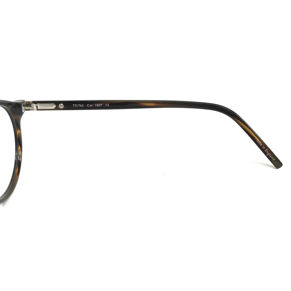 Tom Davies Eyeglasses Frames TD762 Col.1007 Dark Brown Tortoise Round 49-20-145